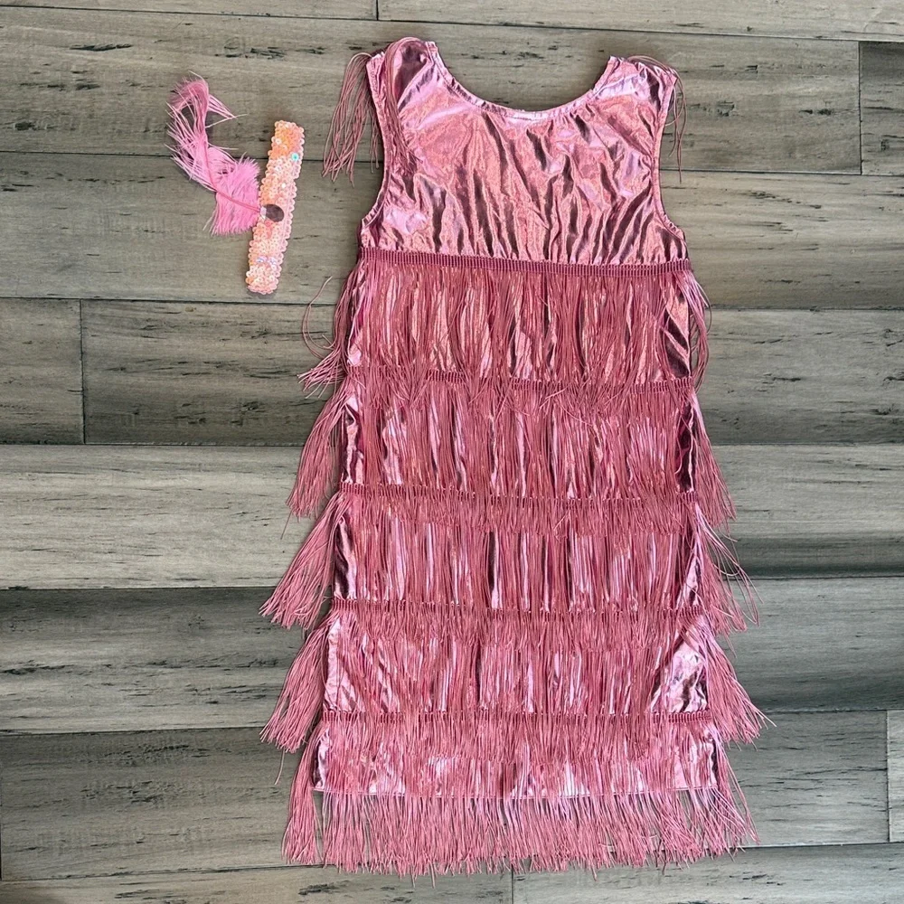 NWT Pink Fringe Kids Costume Dress